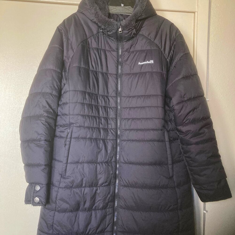 AVALANCHE – Charcoal Black Hooded Winter Jacket...Size XL, extra long